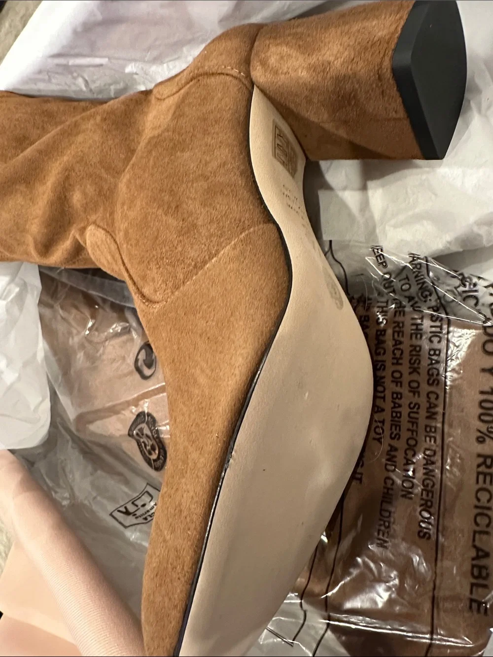 Stuart Weitzman Lucie Stretch Knee-High Boot - Toasted Almond - Size 7 - NWT